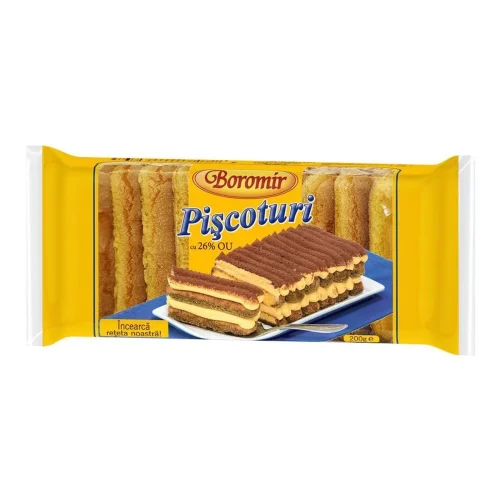 Pișcoturi cu 26% ou Boromir Savoiardi, 200 g