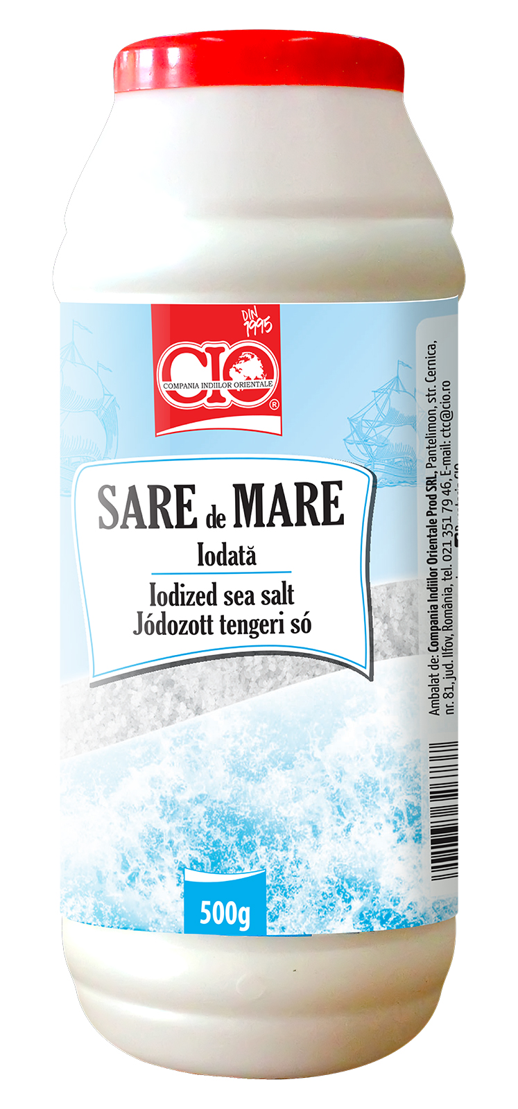 Sare de mare iodată 250g Flacon cut 1/8