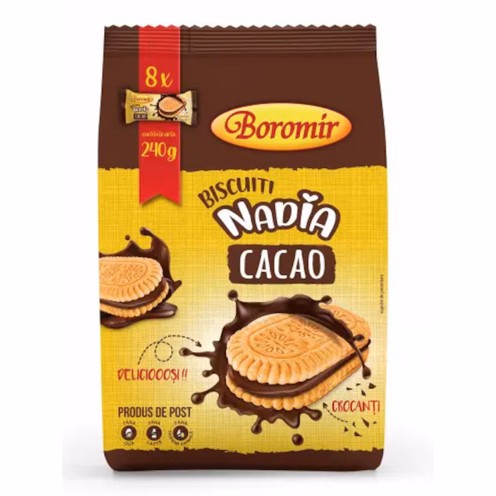 Biscuiți Boromir Nadia vanilie cu cremă de cacao 240g 1/12